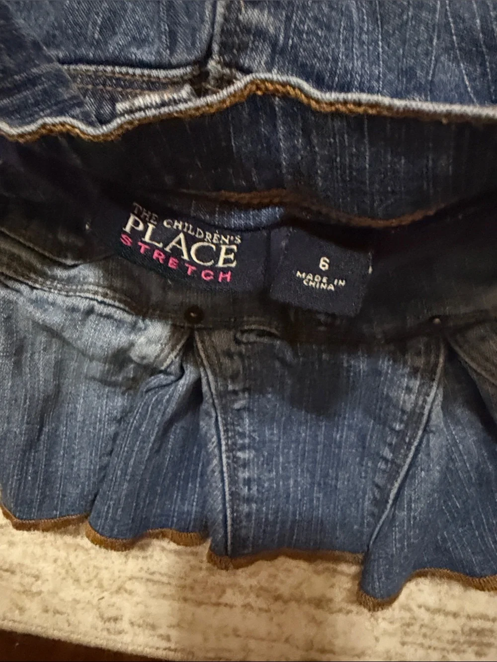 Denim Ruffle Mini Skort - Blue